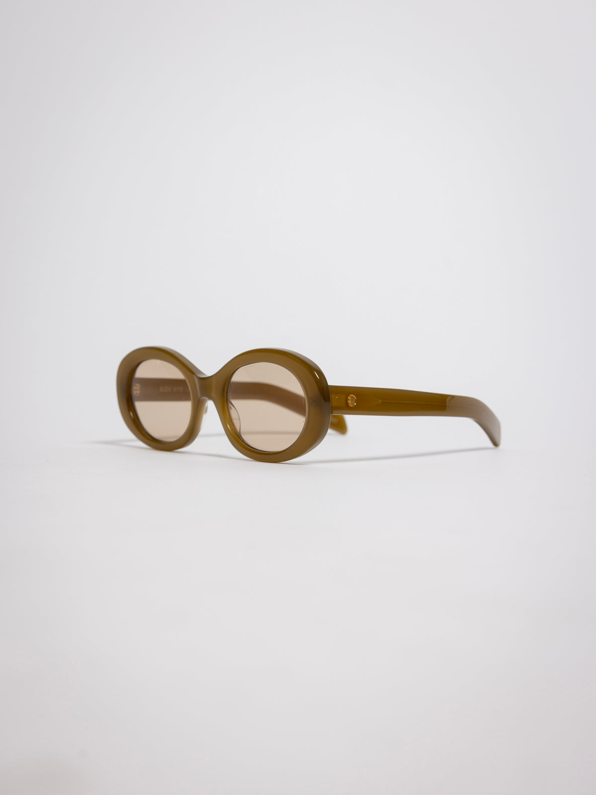 141 Waverly Pl, Side Eye oval sunglasses, olive acetate frame with brown tinted lenses, sideeye [variant:Olive]