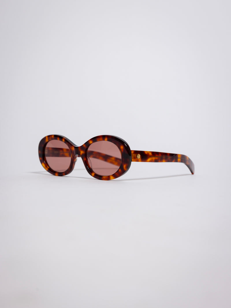 141 Waverly Pl, Side Eye oval sunglasses, tortoiseshell acetate frame with rose tinted lenses, sideeye [variant:Havana / Pink]