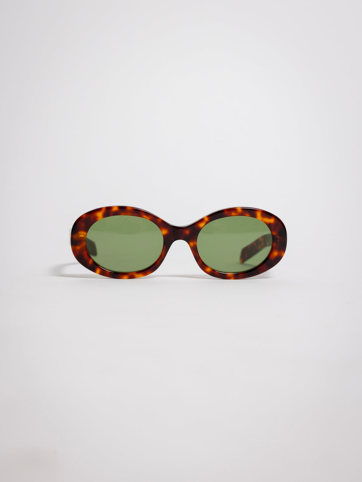 141 Waverly Pl, Side Eye oval sunglasses, tortoiseshell acetate frame with green tinted lenses, sideeye [variant:Havana / Green]
