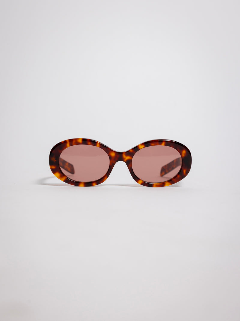 141 Waverly Pl, Side Eye oval sunglasses, tortoiseshell acetate frame with rose tinted lenses, sideeye [variant:Havana / Pink]