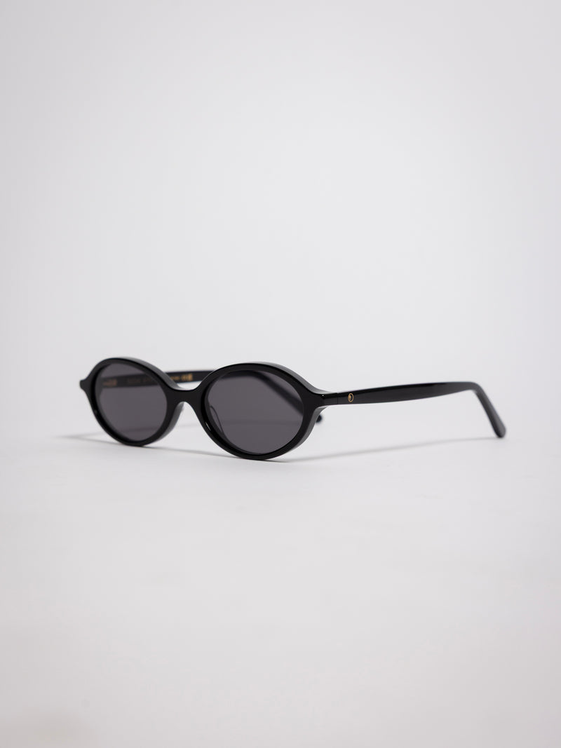 52 Grove Street, Side Eye narrow oval sunglasses, black acetate frame with black tinted lenses, sideeye [variant:Black]