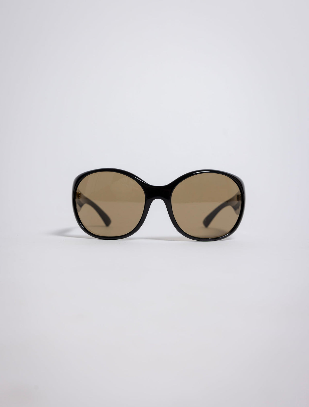 1225 Madison Ave, Side Eye oversized round sunglasses, brown acetate frame with amber tinted lenses, sideeye [variant:Black]