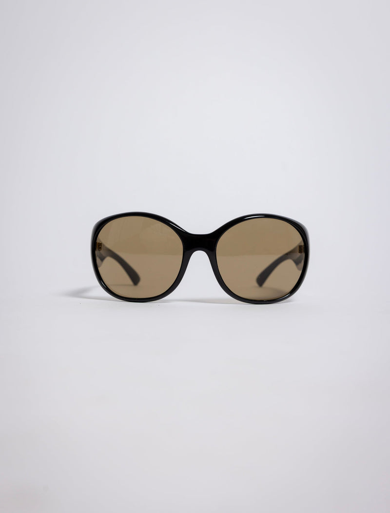 1225 Madison Ave, Side Eye oversized round sunglasses, brown acetate frame with amber tinted lenses, sideeye [variant:Black]